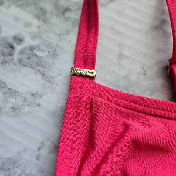 Calvin Klein Ruched Panel One Piece Swimsuit Women's Size 10 - Picture 2 of 9